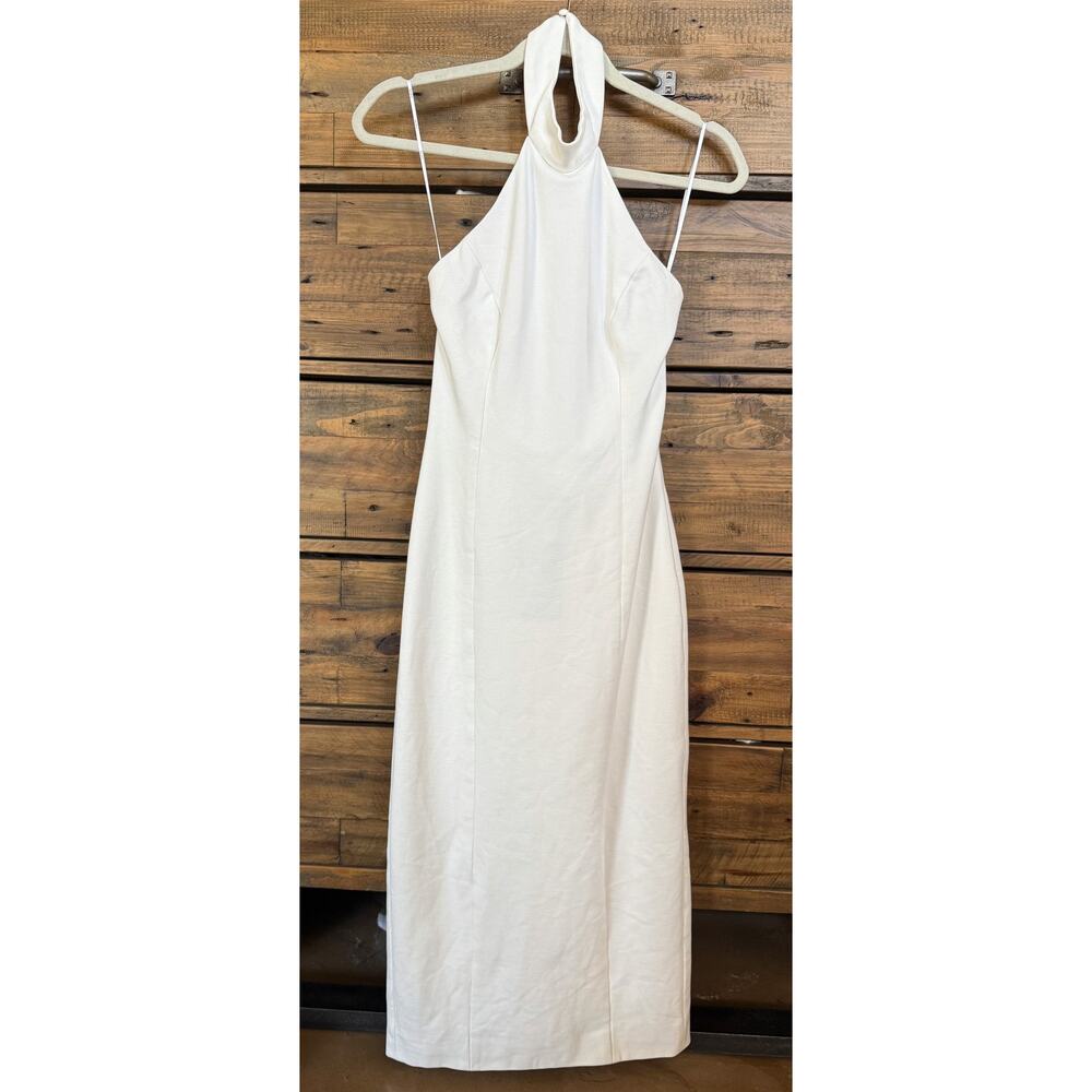 Elliatt Odori Dress Womens Small Off White Halter Backless Bow Midi Formal NWT